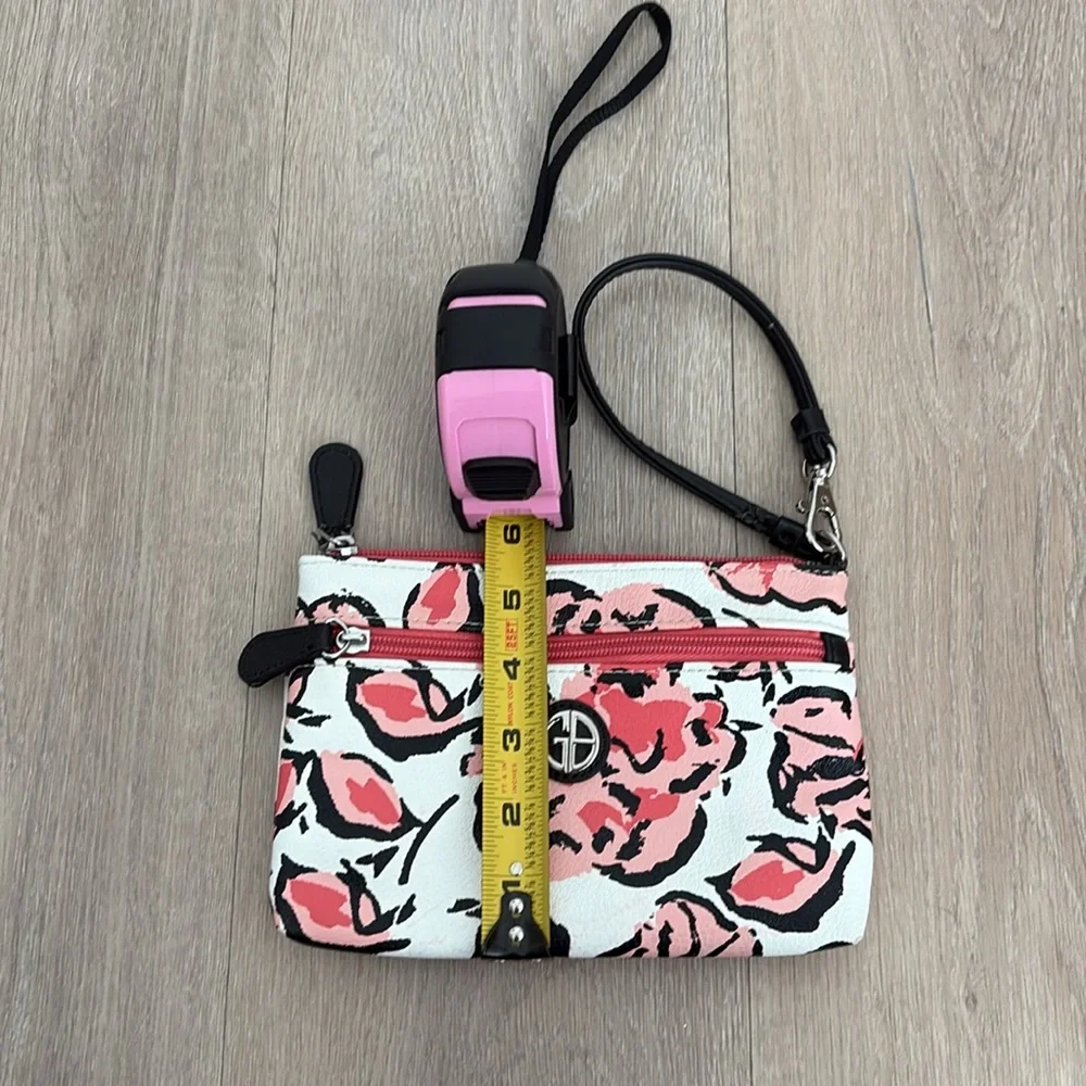 Giani Bernini Womens Wristlet Small Pink White Red Floral Print Spring - Picture 3 of 8